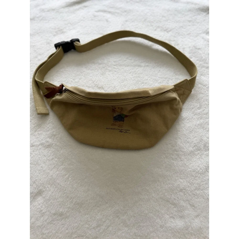 Polo Ralph Lauren Polo Bear Canvas Belt Bag Khaki Waist Crossbody Fanny Pack